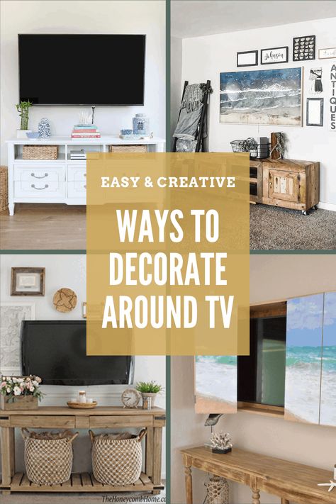 Design, Fresh, Diy, Inspiration, How To Decorate Around A Tv, Wall Mounted Tv Decor, Decor Above Tv, Decor Around Tv, Wall Mounted Tv