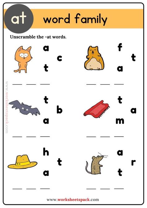 Sight Words, Word Families, Word Family Activities, Word Family Worksheets, Cvc Word Families, Phonics Cvc, Cvc Words Worksheets, Cvc Words Kindergarten, Family Words Worksheets For Kids