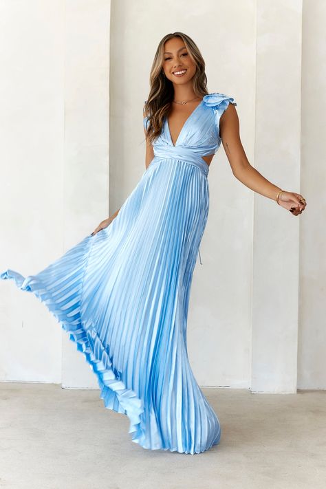 Length from shoulder to hem of size S: 150cm.
Chest 31cm, Waist 30cm, size S.
Maxi dress.
Semi-lined.
Model is a standard S and is wearing size S.
True to size.
Non-stretch.
V-neckline.
Frill.
Pleated skirt.
Crisscross tie-up.
Slip-on.
Cold hand wash only.
Polyester/Spandex.
Girl, this is the dress you need for your fancy event. The Beauty Of Her Satin Maxi Dress features a V-neckline with an open crisscross back and a pleated skirt. Style yours with heels and curls for attention. Wardrobes, Formal Dresses, Satin Maxi Dress, Pleated Skirt, Maxi Dress Blue, Maxi Dress, Satin Dresses, Pink Maxi Dress, Spring Formal Dresses