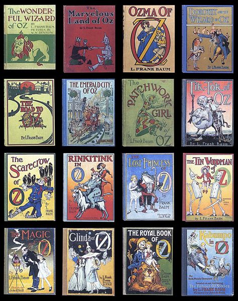 Some book covers by Denislow and John R. Neill, illustrators for the Wizard of Oz — The first 16 books in order, the last two written by RP Thompson. Oz Series, Magic Of Oz, The Wiz, Land Of Oz, Book Of Life, Well Read, Book Worth Reading, Book Worms, Literature