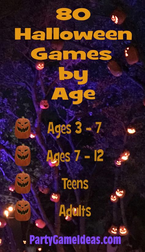 Halloween Party Game List by Age Halloween Crafts, Home-made Halloween, Spooky Halloween, Halloween, Halloween Games For Kids, Halloween Crafts For Kids, Diy Halloween Games, Halloween Activities, Halloween Party Activities