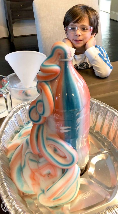 Elephant Toothpaste | STEAM Experiment for kids - Engineering Emily Science Experiments, Pre K, Montessori, Elephant Toothpaste Experiment, Science Experiments For Preschoolers, Science Experiments Kids, Kid Experiments, Elephant Toothpaste, Cool Science Experiments