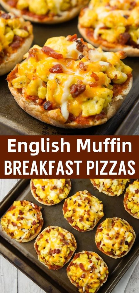 Snacks, Pizzas, Brunch, Desserts, Muffin, English Muffin Pizza, English Muffin Breakfast Sandwich, Breakfast Pizza Recipe, English Muffin Breakfast