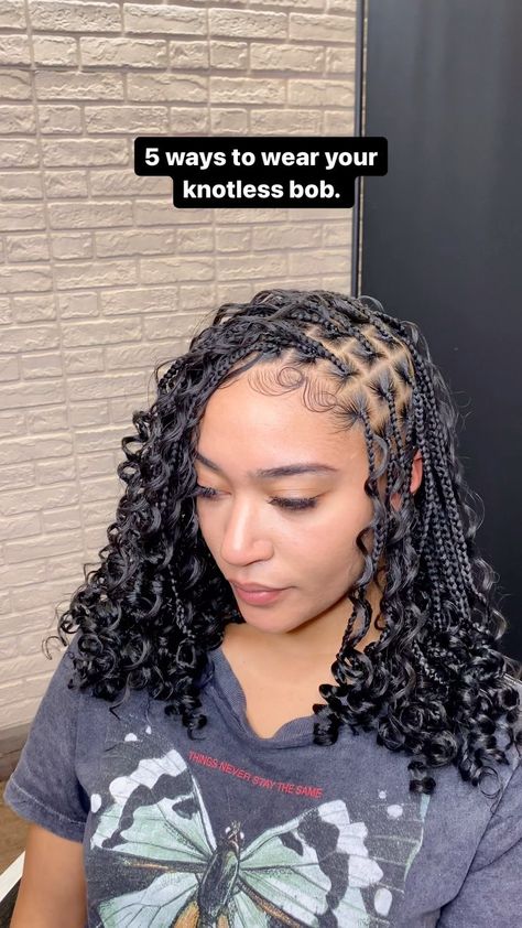 💖 Here are 5 cute & quick styles for your knotless bob. #knotlessbraids #houstonknotlessbraids #knotlessbraidshouston #houstonhair… | Instagram Braided Hairstyles, Prom, Ideas, Box Braids, Box Braids Styling, Braids With Curls, Box Braids Hairstyles, Quick Braided Hairstyles, Short Box Braids Hairstyles