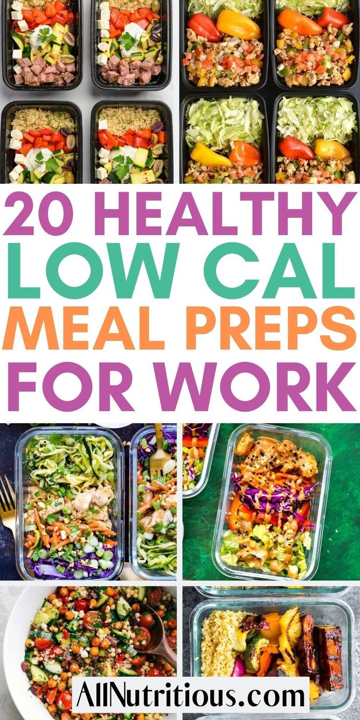 20 healthy low carb meal preps for work, including salads and lunches