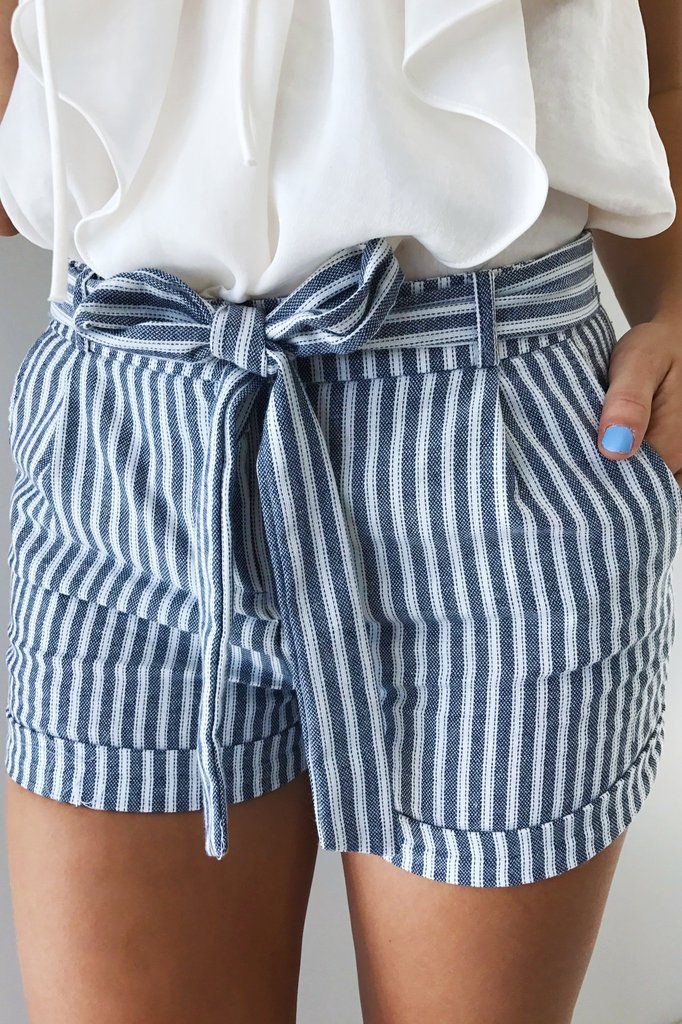 Sail Away Shorts: Navy/White Shorts, Urban Uutfitters, Summer Outfits, Casual, Hot Pants, Bikinis, Tops, Jeans, Casual Outfits