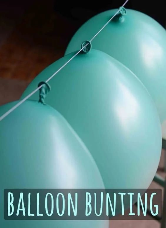 an image of balloons with the words balloon bunting on it's side and instructions to install them