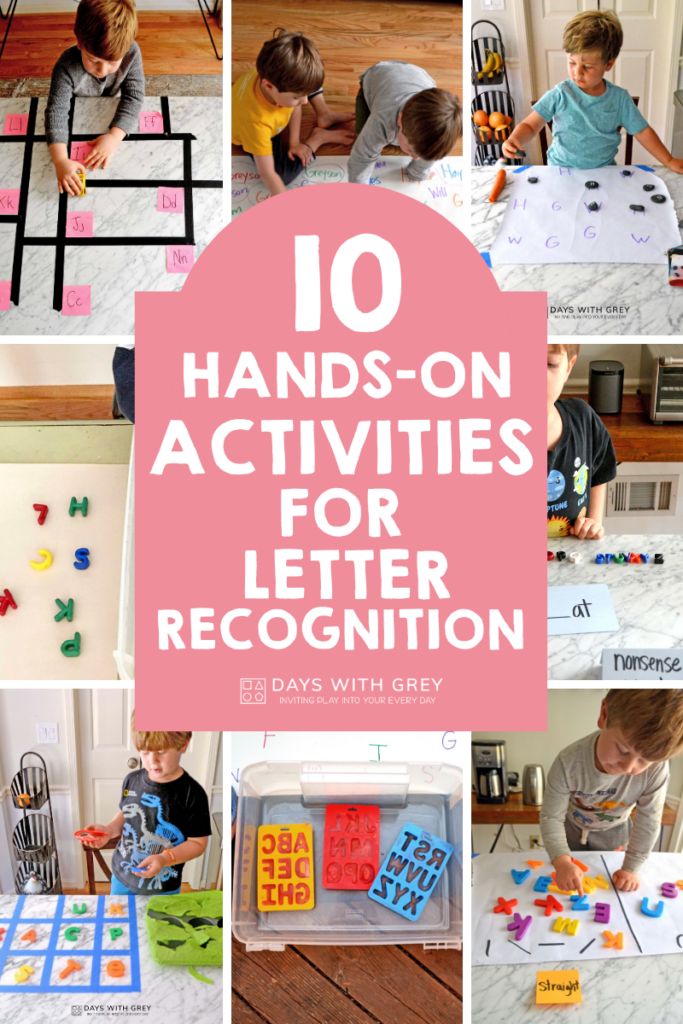 10 hands - on activities for letter recognition