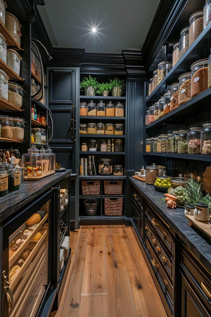 a large pantry with lots of food in it