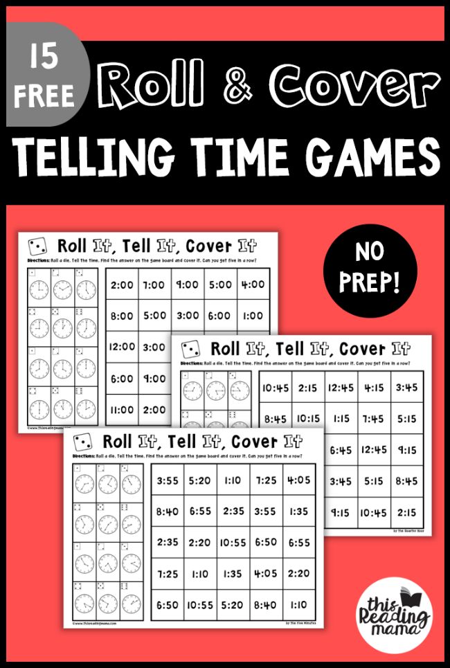 roll and cover telling time games for kids to learn how to use the roll and cover game