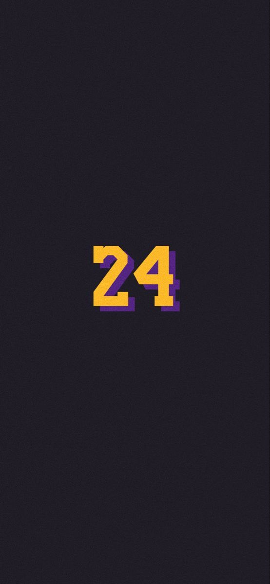 the number twenty four in yellow and purple on a black background with text that reads 24