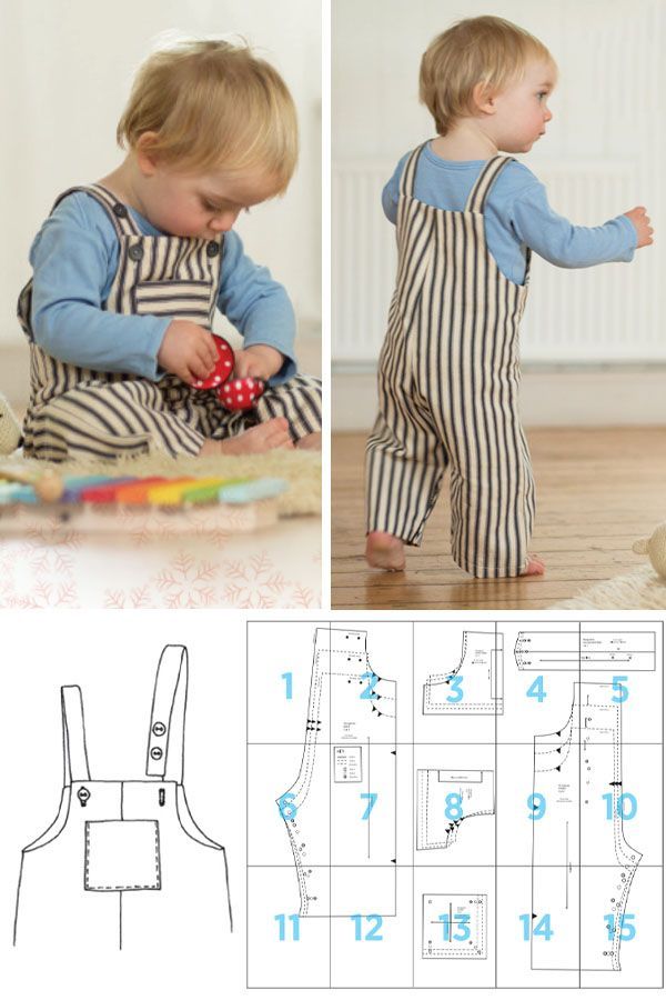 a toddler's overalls with suspenders and an apron pattern