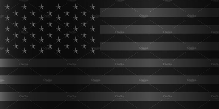 an american flag is shown in black and white with silver stars on the back ground