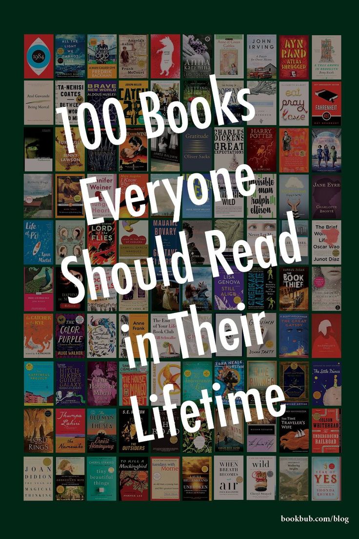 the words,'100 books everyone should read in their life time'are surrounded by many