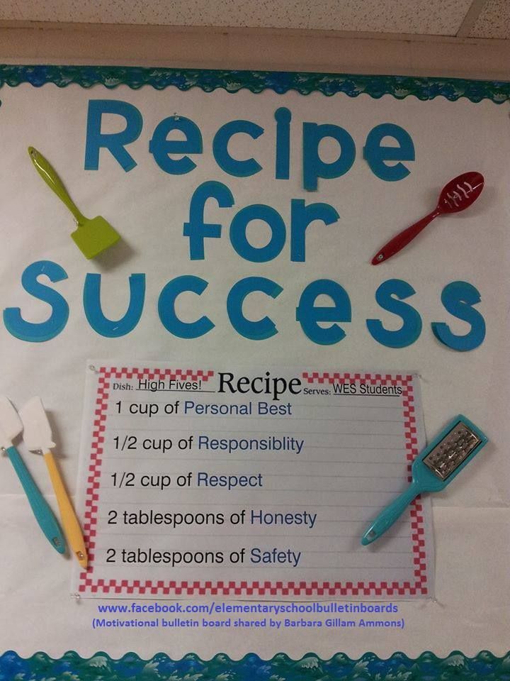 a recipe for success sign with utensils on it