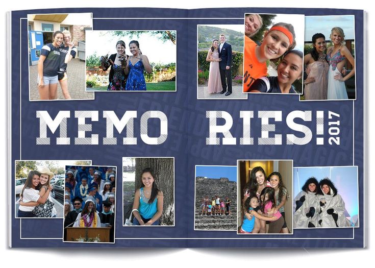 an open book with photos of people and words that say memo ries 2012