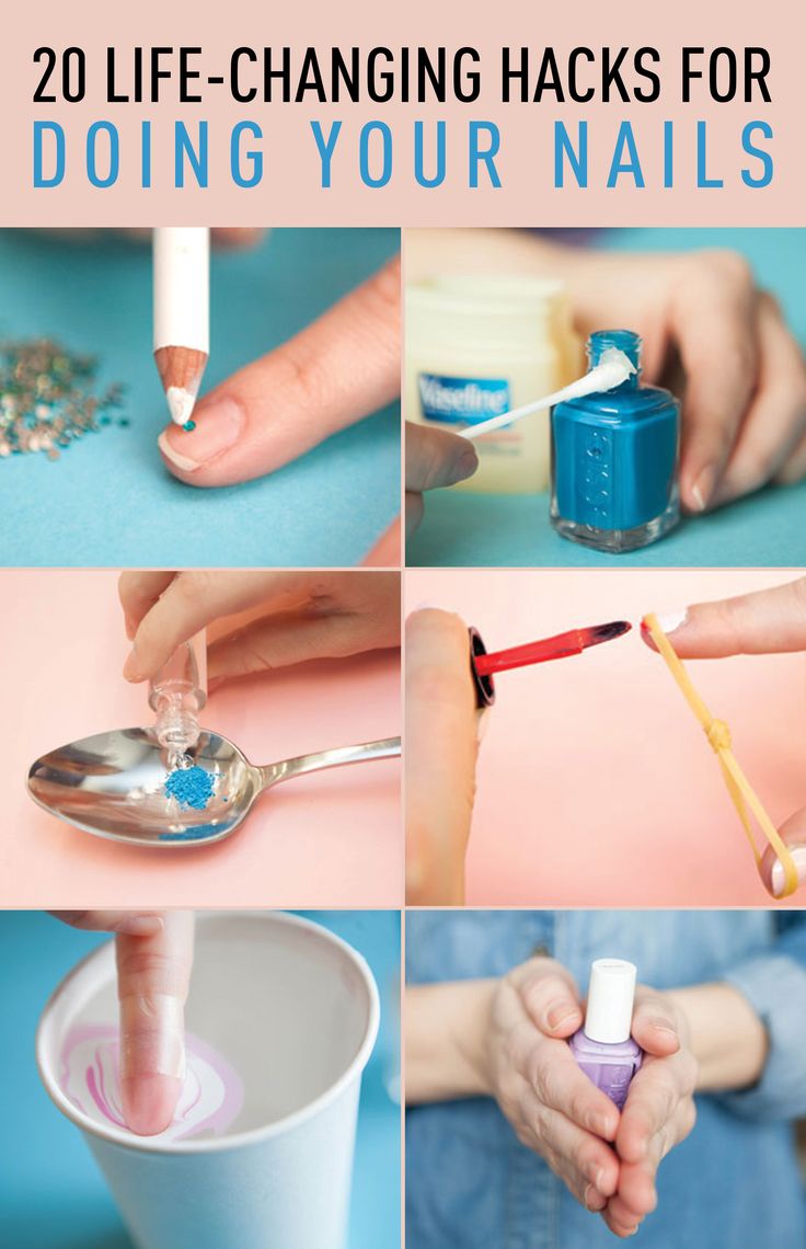 a collage of photos showing how to use nail polish and other things for nails
