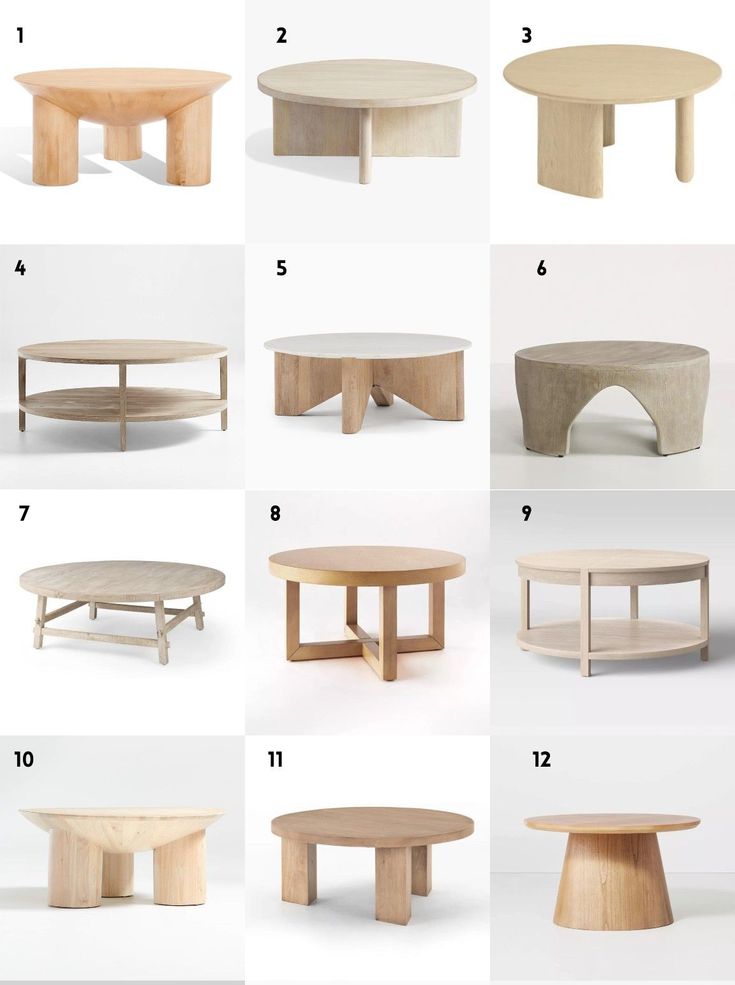 the different types of coffee tables are shown