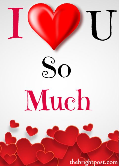 i love you so much card with hearts