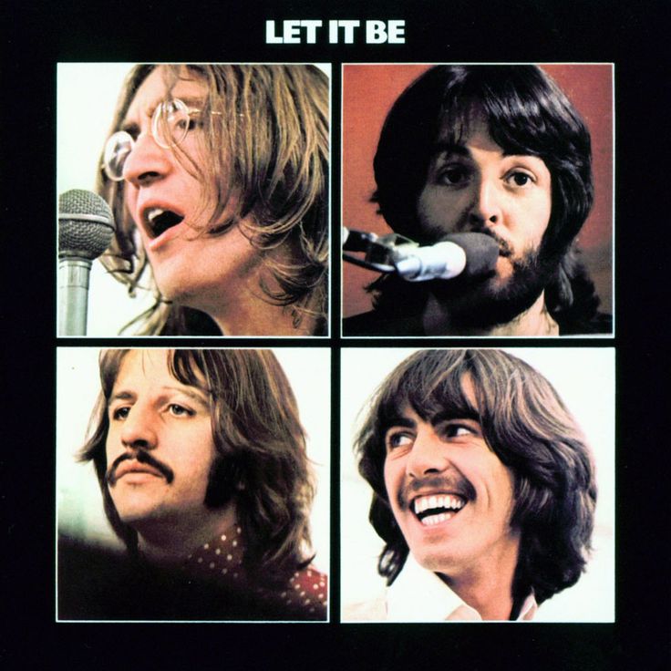 the beatles album cover for let it be, with four pictures of the band's faces