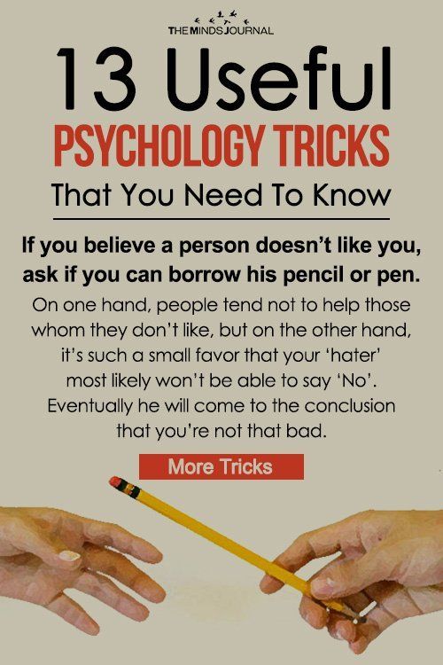 two hands holding a pencil with the text 13 useful psychology tricks that you need to know