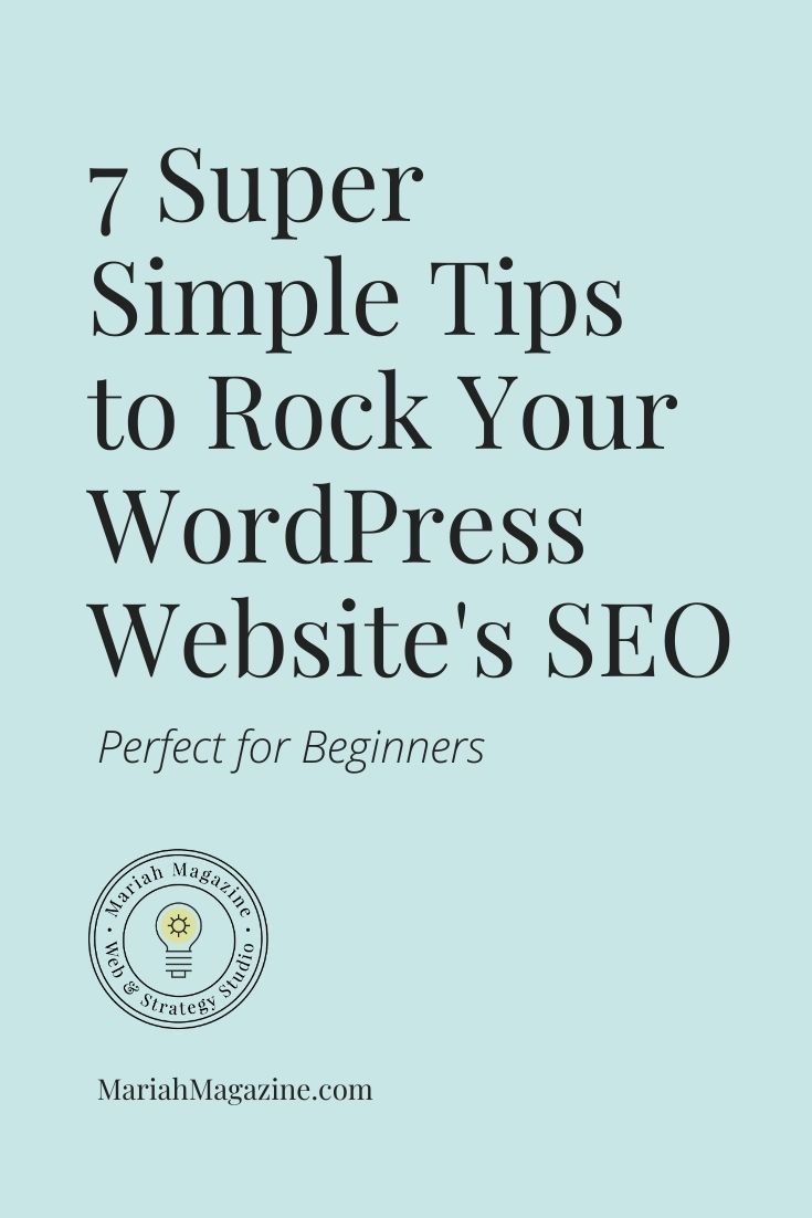 the front cover of a book that says 7 super simple tips to rock your wordpress website's seo