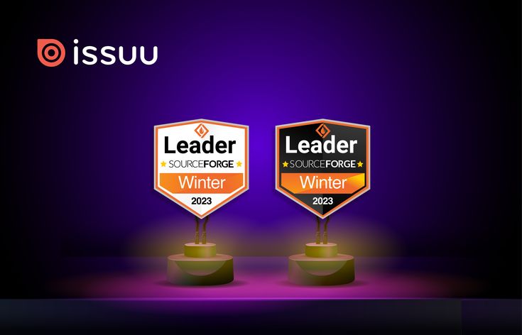 two award plaques sitting on top of each other in front of a purple background with the words leader sourceforce winner