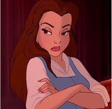 ariel from the little mermaid with her arms crossed in front of her chest, looking at something