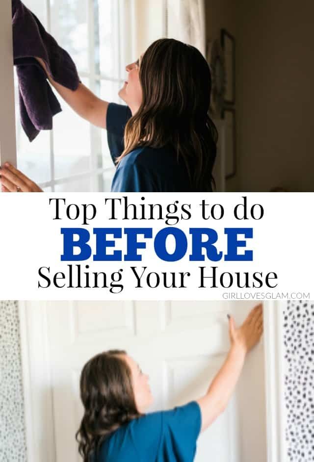 a woman hanging clothes on the door with text overlay top things to do before selling your house