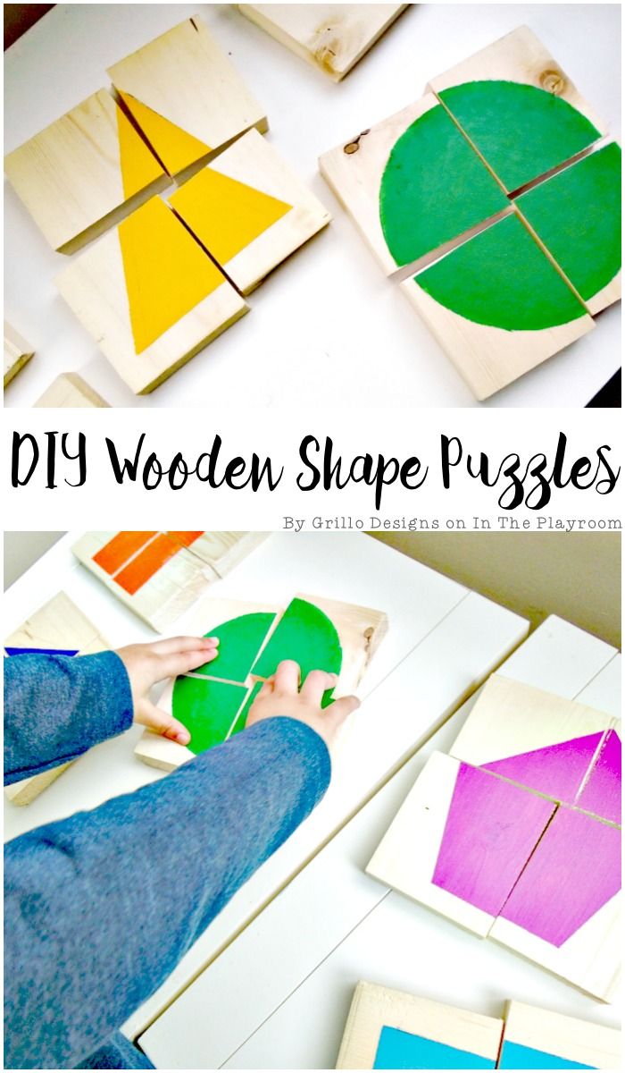 the diy wooden shape puzzles are fun for kids to play with