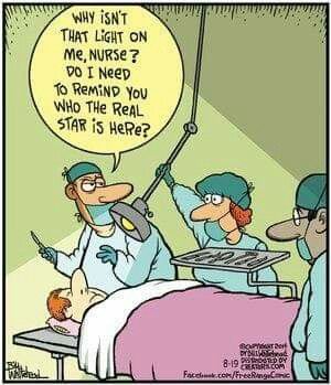 a comic strip with an image of two doctors and a baby on a hospital bed