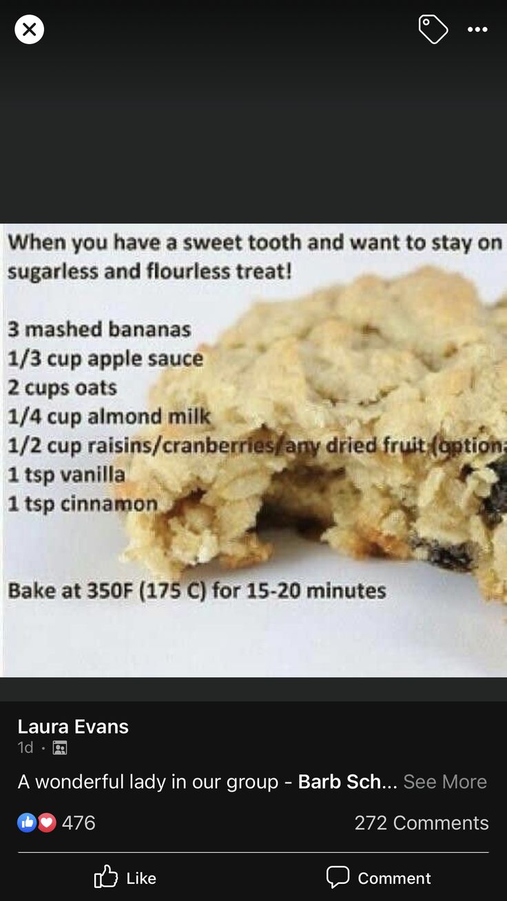 an image of a cookie bar with instructions on the bottom and in the top right corner Healthy Sweets, Healthy Baking, Snacks, Healthy Dessert Recipes, Healthy Snacks, Healthy Snacks Recipes, Healthy Sweets Recipes, Healthy Treats, Sin Gluten
