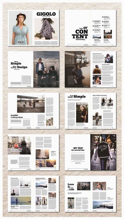 an image of a magazine spread with people on it