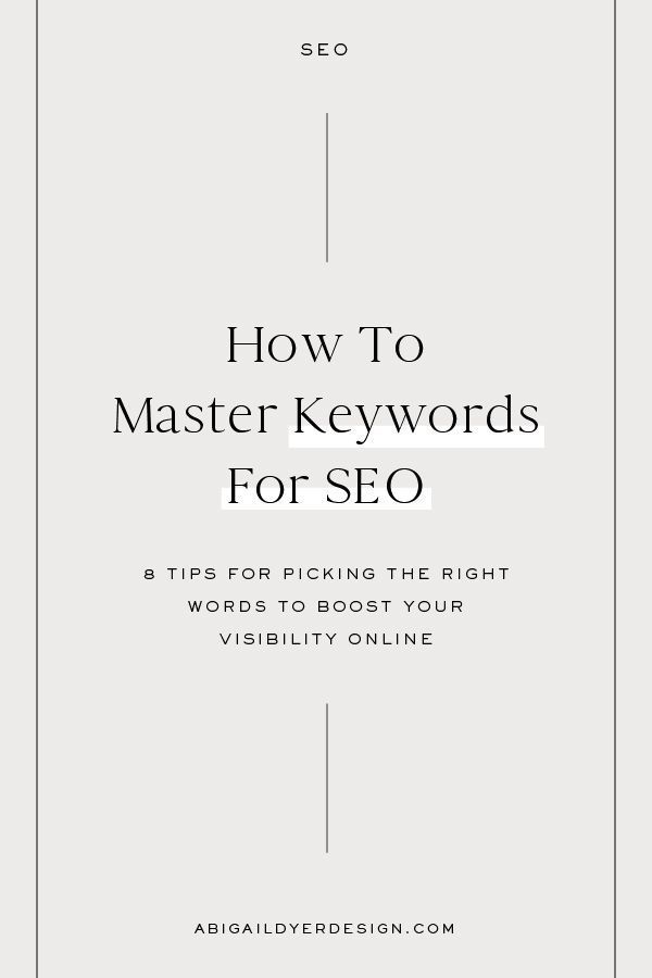 the title page for how to master keywords for seq, which includes an image of