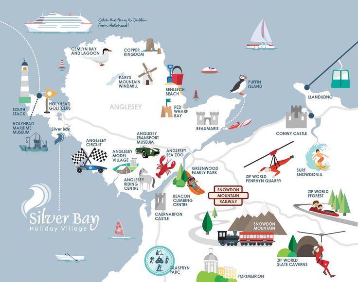 an illustrated map of silver bay, california with all the attractions and things to see