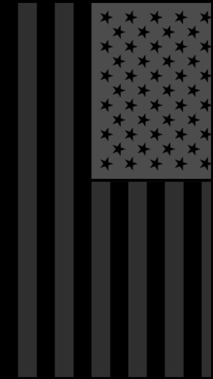 an american flag is shown in black and white with the stars on it's side