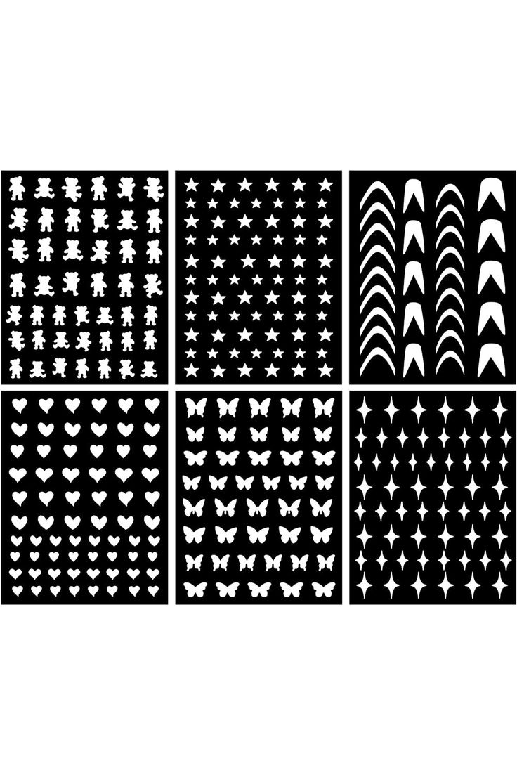 XEAOHESY 6 Sheets Airbrush Stencils Nail Stickers for Nail Art Self-Adhesive Heart Butterfly Star French Tip Nail Decals Stencils Tool for Women Girls Nail Art Accessories Art, Ideas, Nail Stencils, Adhesive, Stencils, Nail Art Stencils, Nail Decals, Gel, Nail