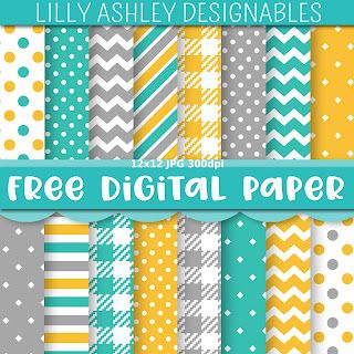digital paper pack with different patterns and colors