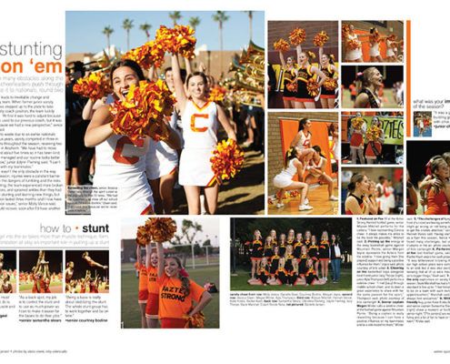 an article in the sports illustrated magazine features cheerleaders from both teams and their coaches