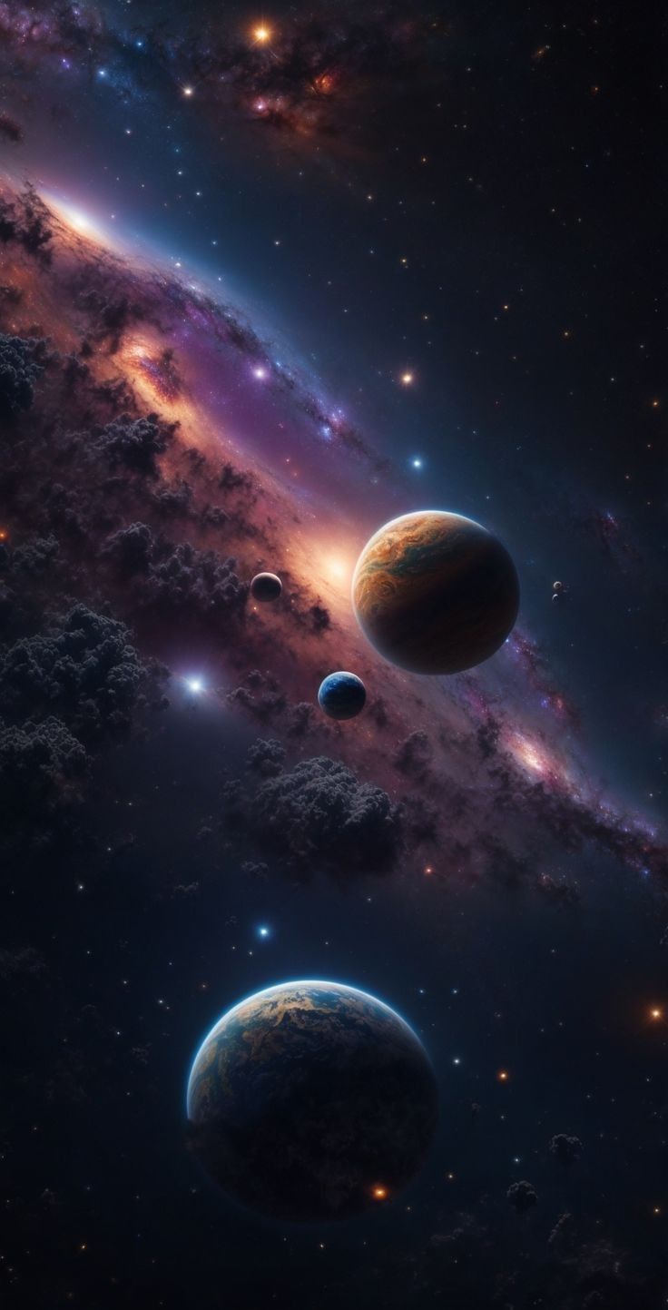 an artist's rendering of the planets in outer space