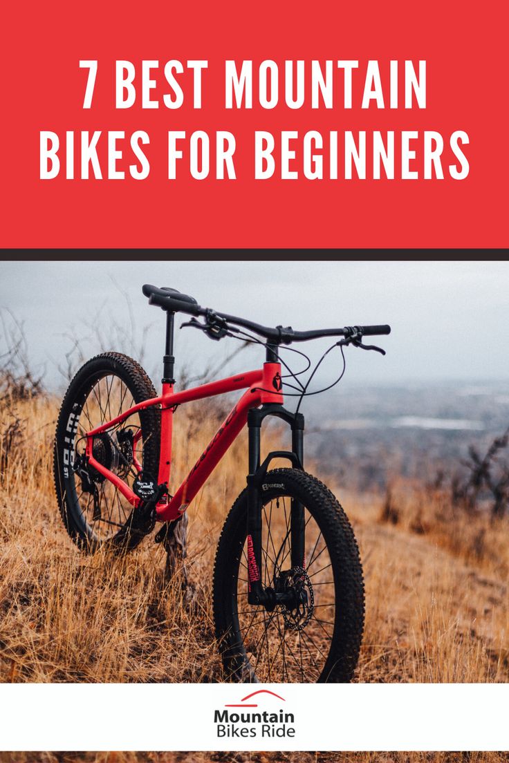 a red mountain bike with the words 7 best mountain bikes for beginners on it