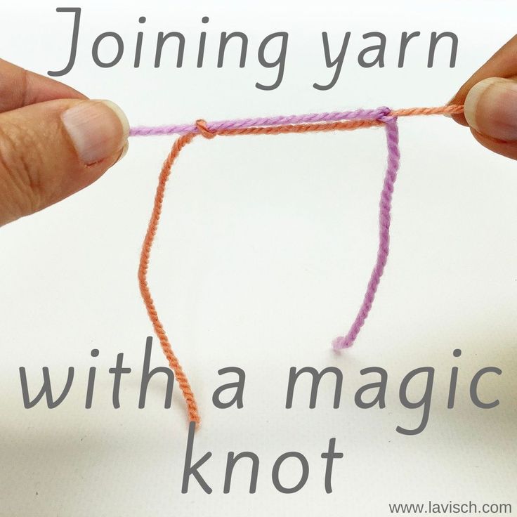 someone is knitting yarn with a needle and the words, joining yarn with a magic knot