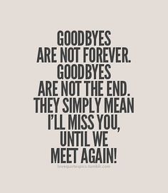 a quote that reads goodbyes are not forever goodbyes are not the end they simply mean i'll miss you, until we meet again