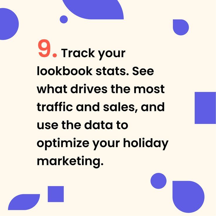 the text reads, 9 track your lookbook starts see what drives the most traffic and sales