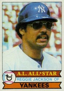 a baseball card with an image of a man wearing a hat and sunglasses on it