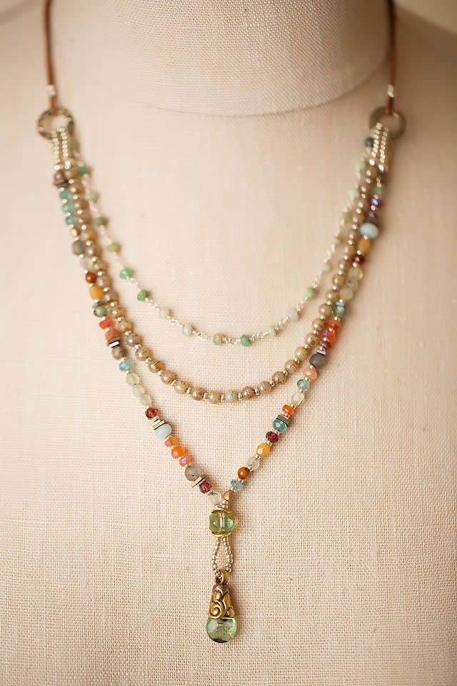 Unique Jewelry - Handcrafted Gemstone Designer Necklace with Tibetan focal for Women | by Anne Vaughan Designer Jewelry