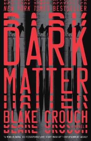 the cover to dark matter by mike grouch, with red letters on black