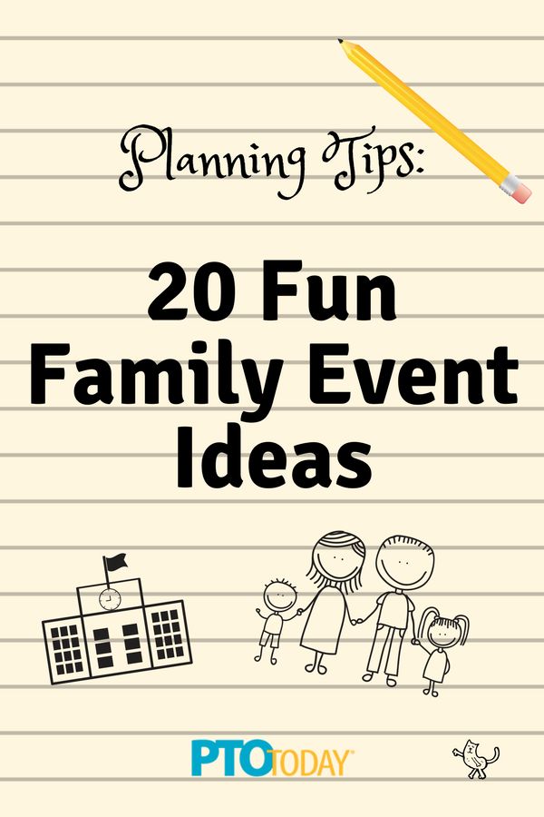 a notebook with the title planning tips 20 fun family event ideas