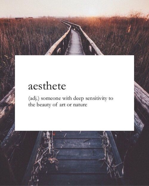 there is a sign that says aesthete and someone with deep serenity to the beauty of art or nature