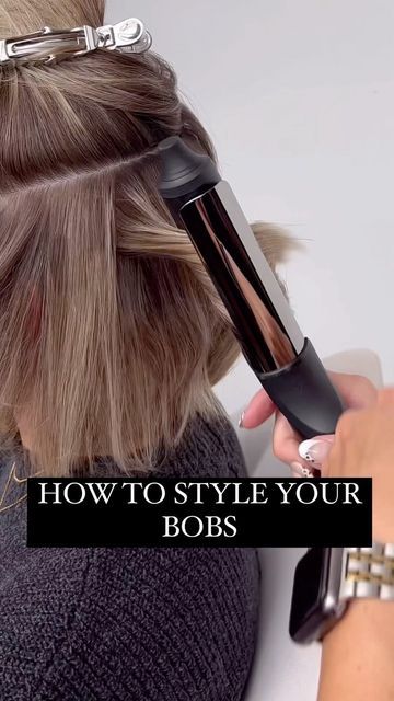 Short Wavy Hair With Volume, Curling Bob Hairstyles, How To Style Short Shoulder Length Hair, Bob Hairstyles Volume, Short Hair With Curls At The End, Short Blonde Lob Textured Bob, Flat Iron Curls On Short Hair, How To Put A Bend In Your Hair, Bob Hairstyle With Highlights